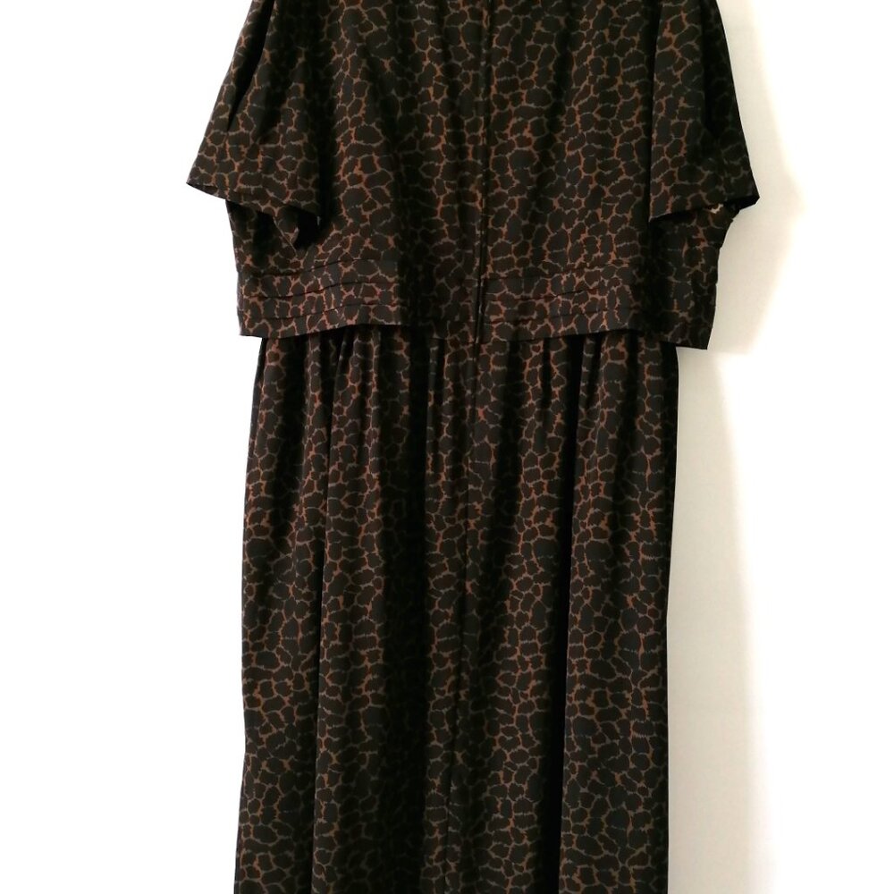 Sag Harbor Womens Brown Crew Neck Animal Print Summer Maxi Dress Size 22W - Picture 4 of 8